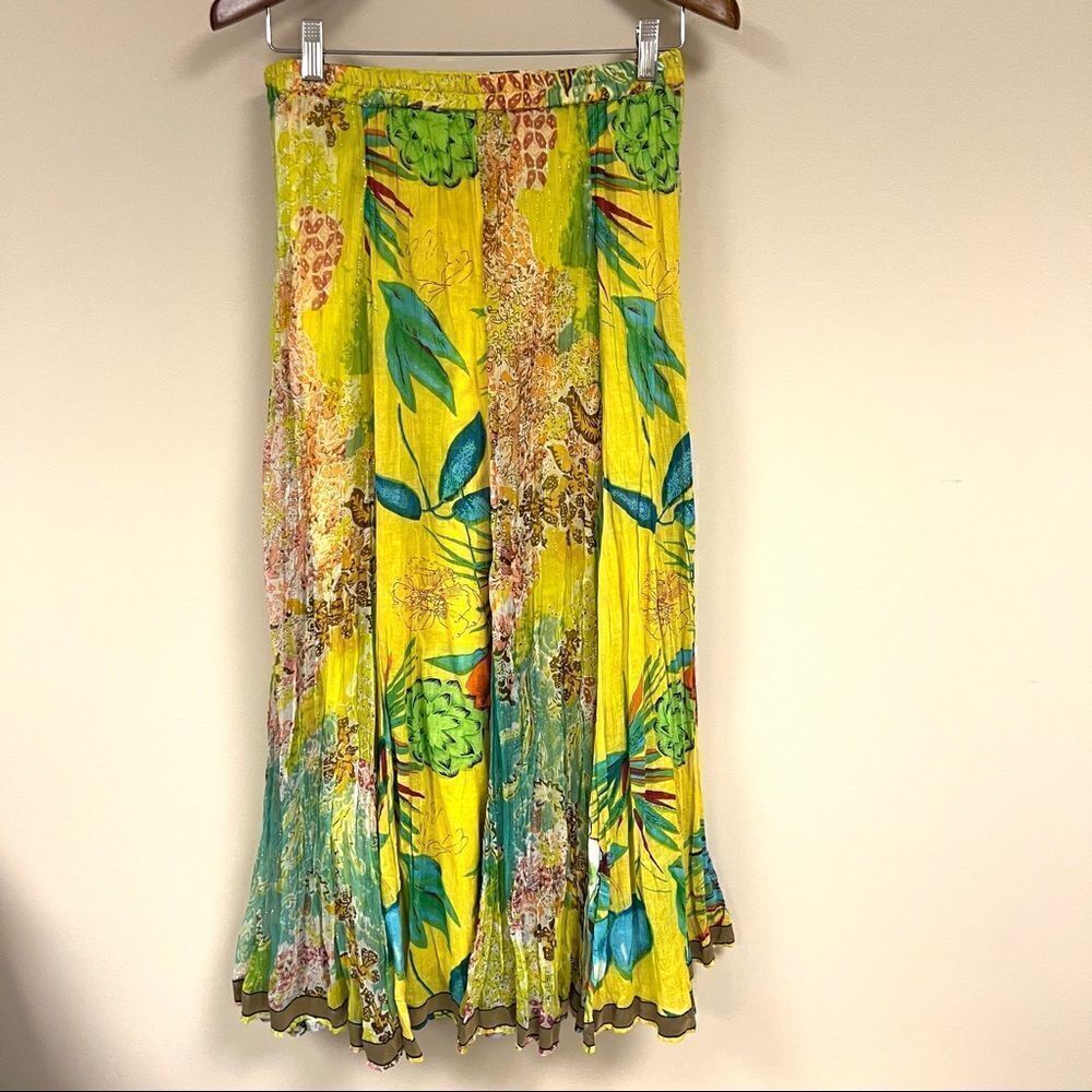 Soft Surroundings maxi yellow bohemian skirt   Size XS